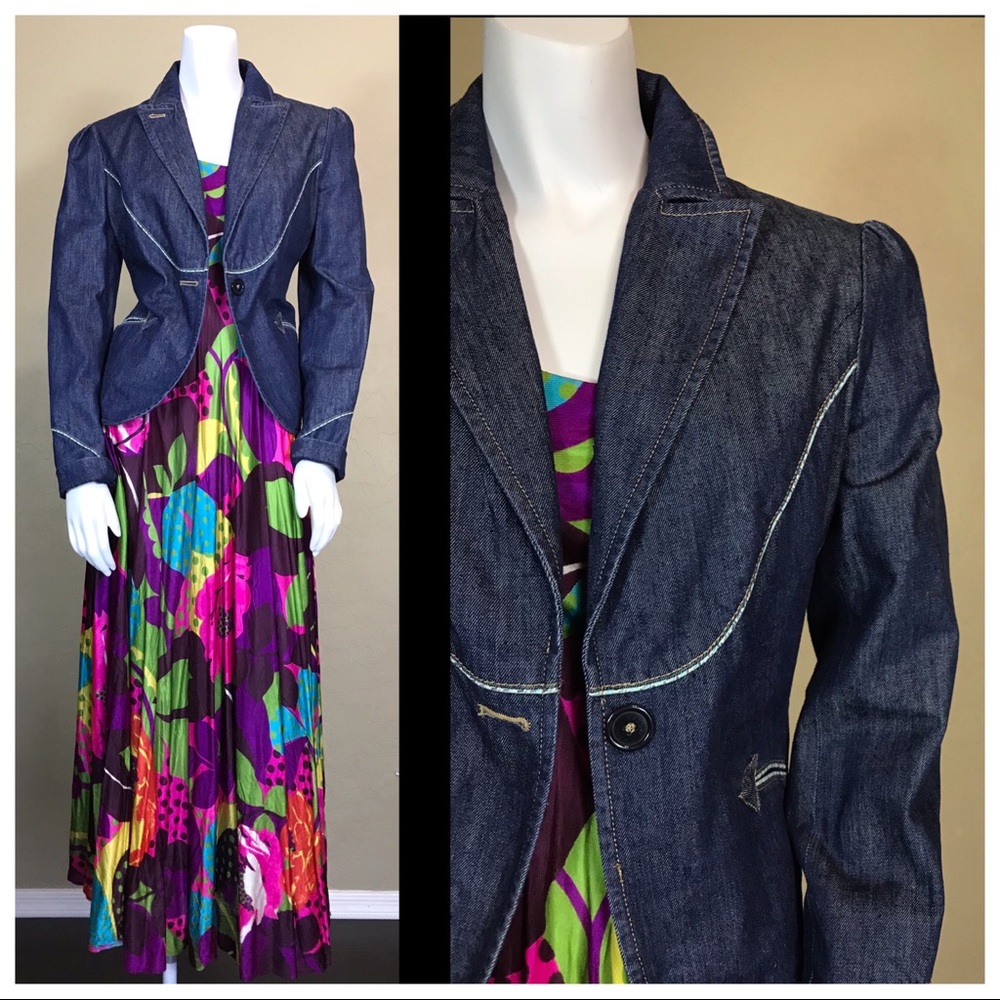 MARC JACOBS DENIM JEAN BLAZER JACKET WESTERN 6